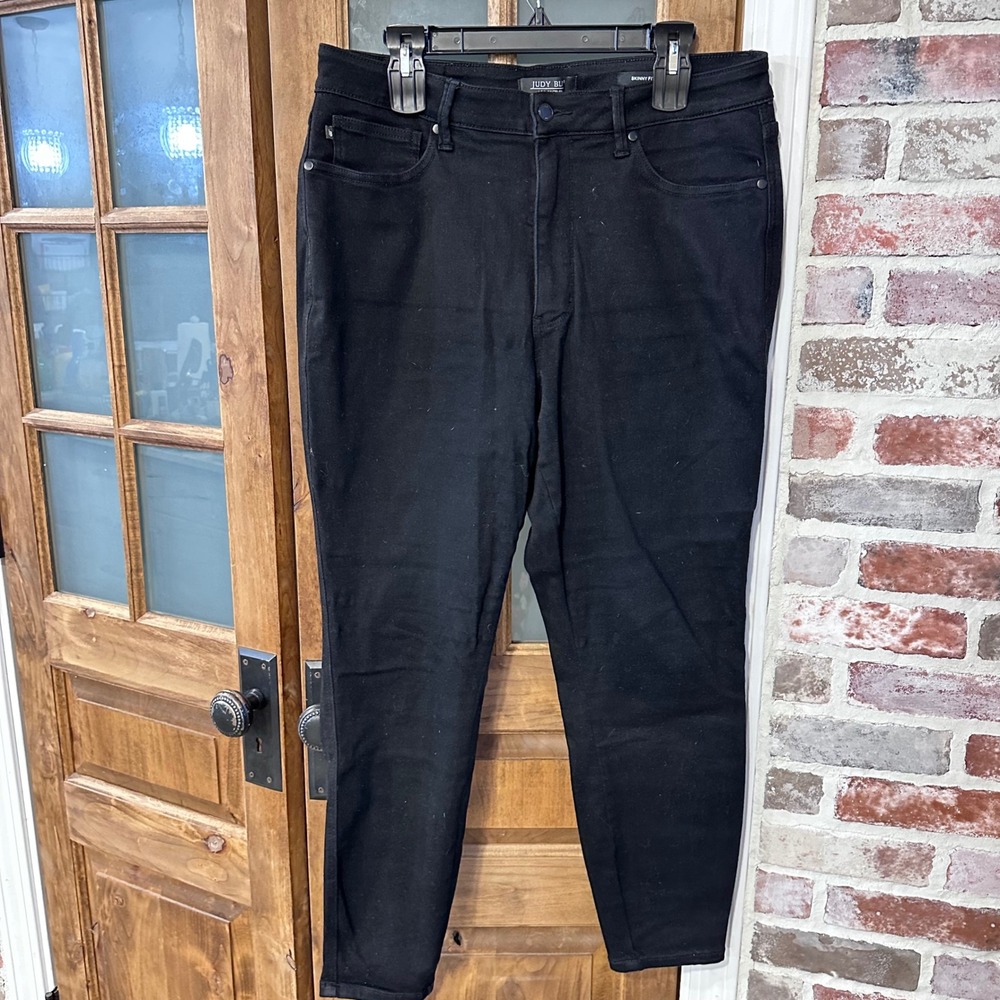 Judy Blue Skinny Jeans Womens 16W Black High Rise Stretch Denim Trousers